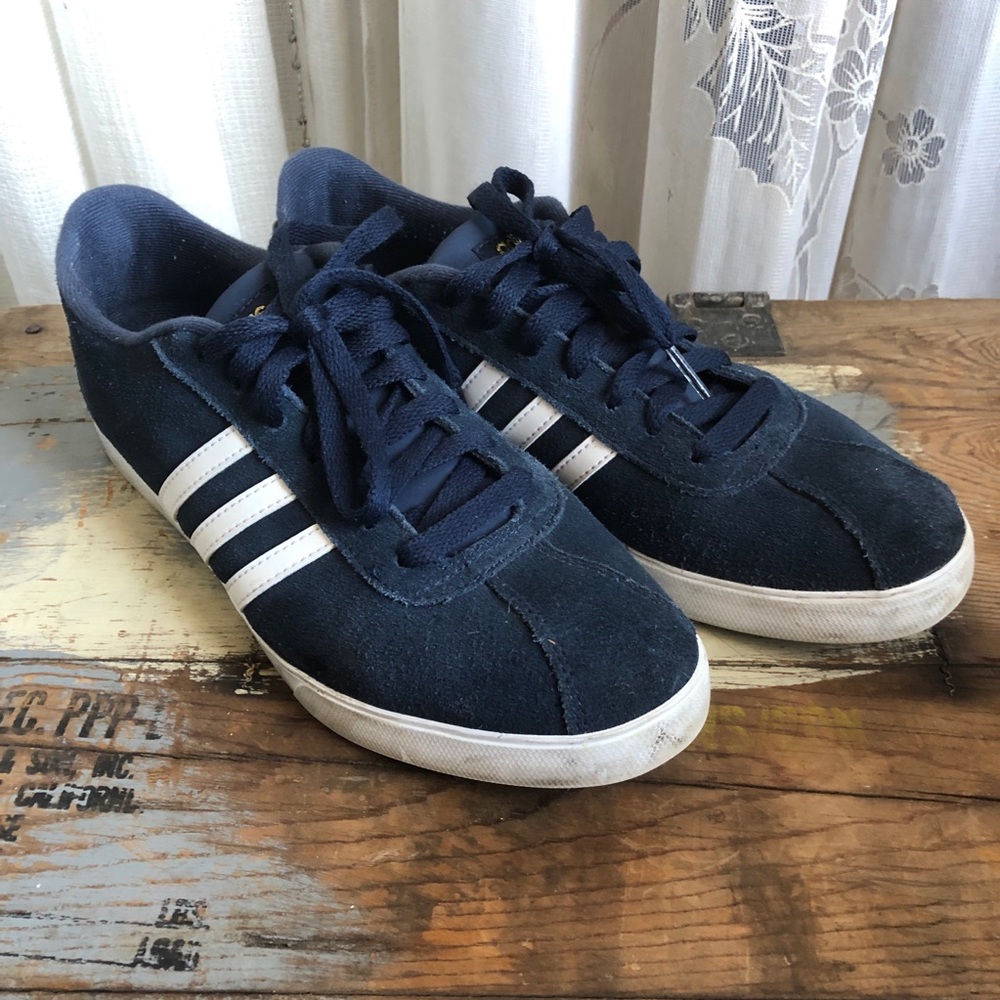 Adidas Navy Suede Tennis Shoes